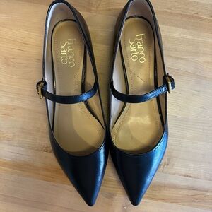 Franco Sarto Black Pointed-Toe Mary Janes